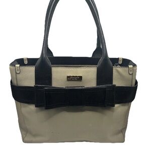 Kate Spade Beige Black Bow Handbag